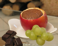 Soufflé au chocolat dans une pomme cuite au four !