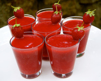 Soupe de fraises et framboises