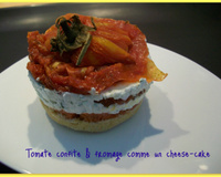 Tomate confite et fromages frais