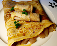 Crêpes de foie gras au lard