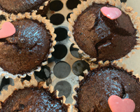 Cupcakes chocolat cœur fondant