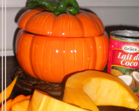 Potage potiron se fait beau avec du lait de coco