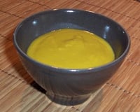 Velouté de lentilles corail aux poireaux et épices