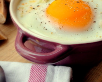 Œuf cocotte poireaux chorizo topinambour