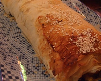 Strudel au potiron, châtaigne et poulet
