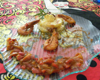 Gambas et son gratin chorizo