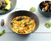 Moules à la crème de coco et à la citronnelle