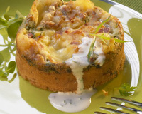 Flamiche sans croûte, andouille au maroilles