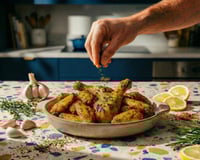 Cuisse et ailes de poulet rôties