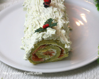 Bûche de Noël salée au saumon fumé en trompe-l'œil