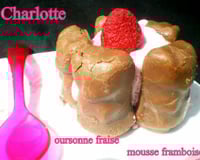 Charlotte aux oursonnes fraises et sa mousse framboise