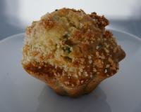 Muffin St Marcellin, courgette, bacon, crumble, parmesan et romarin.
