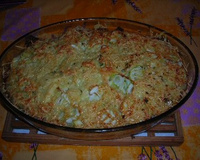 Gratin de courgettes au riz et à la farce