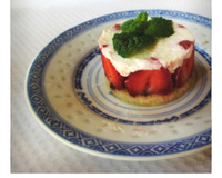Fraisier mascarpone, citron vert et basilic