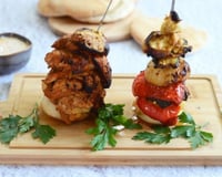 Kebab maison au poulet et aux légumes