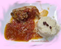 Tajine de poulet aux tomates et au miel