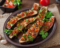 Aubergines farcies végétariennes