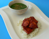 J'ai utilisé une pâte de tandoori toute prête que je trouve en épicerie asiatique, et qui est très bonne, je ne me prend donc pas la tête à en tester une maison au risque…