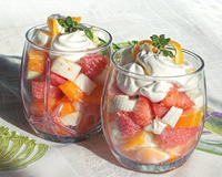 Verrine de pamplemousse au crabe et au surimi