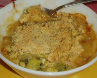 Crumble kiwi-banane au chocolat blanc