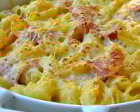 Gratin de pâtes au jambon