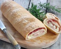 Pain farci roulé jambon fromage