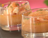 Verrines de crevettes et pamplemousse