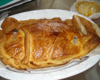 Tourte aux St Jacques et saumon poireaux