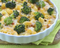 Gratin de pâtes aux lardons et brocolis