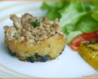 Un plat, un parmentier original à base d'escargot, de purée de panais et de noix.