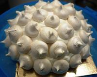 Une forme originale pour un dessert de fête garnit d'une crème légère aux marrons. Cette bûche en forme de dôme est recouverte de crème fouettée et de petites meringues…