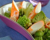 Surimi au lait de coco et poelée de romanesco
