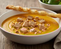 Velouté de butternut foie gras et noisettes