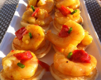 Blinis crevettes au curry