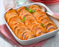 Gratin de pommes de terre et de patates douces à la fleur de sel