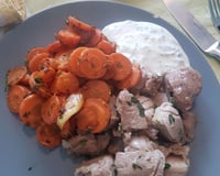 Brochettes d'agneau et carottes au cumin