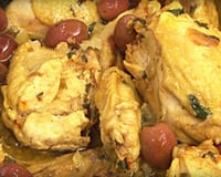 Tajine de poulet aux olives et citron confit