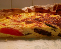 Tarte aux boudin, tomates et mozzarella
