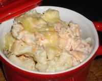 Une association parfaite le saumon et le chou-fleur.