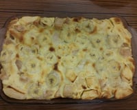 Clafoutis pomme, banane aux pépites de chocolat