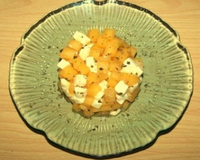 Tartare de melon, mozzarella et basilic