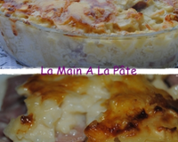 Crozets gratinés à la béchamel au reblochon et au jambon cuit