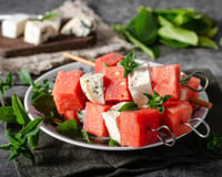 Brochettes pastèque feta