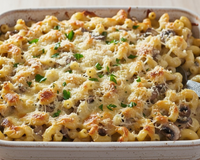 Gratin de coquillettes aux champignons