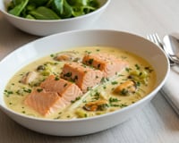 Blanquette de saumon aux poireaux