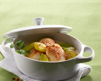 Cassolette de Saint Jacques sur lit de poireaux