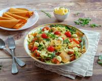 Salade de pâtes aux tranches végé lentilles corail