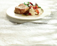 Thon avec salade et risotto