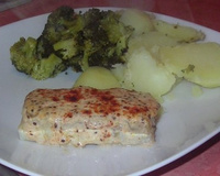 Poisson à la crème de moutarde