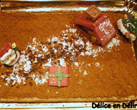 Le bavarois de Noël au chocolat, spéculoos, pommes caramélisées et caramel au beurre salé .......